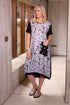 ORA Jacquard Print Dress with Contrast Strip and Pocket ORS25117